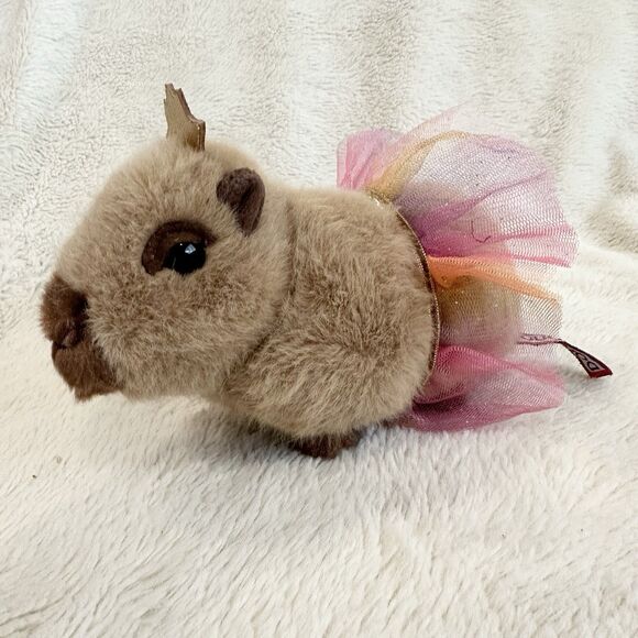 Douglas Cuddle Toys Chattie Capybara With Tutu Crown 6” Soft Plush Toy - Picture 2 of 6